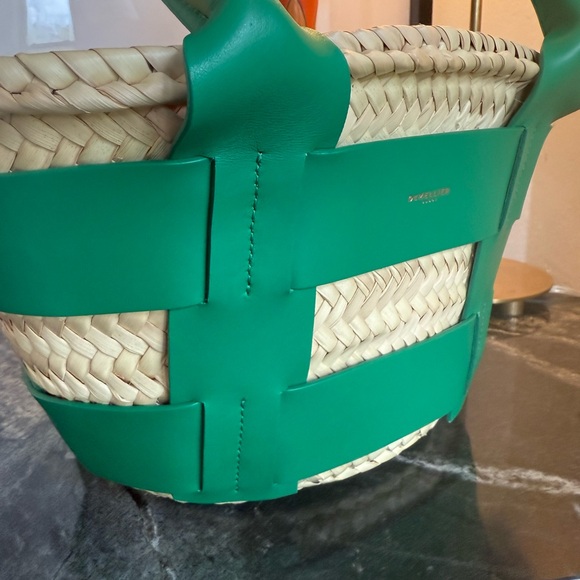 DeMellier Mini Santorini Basket Bag in Kelly Green - Picture 2 of 6